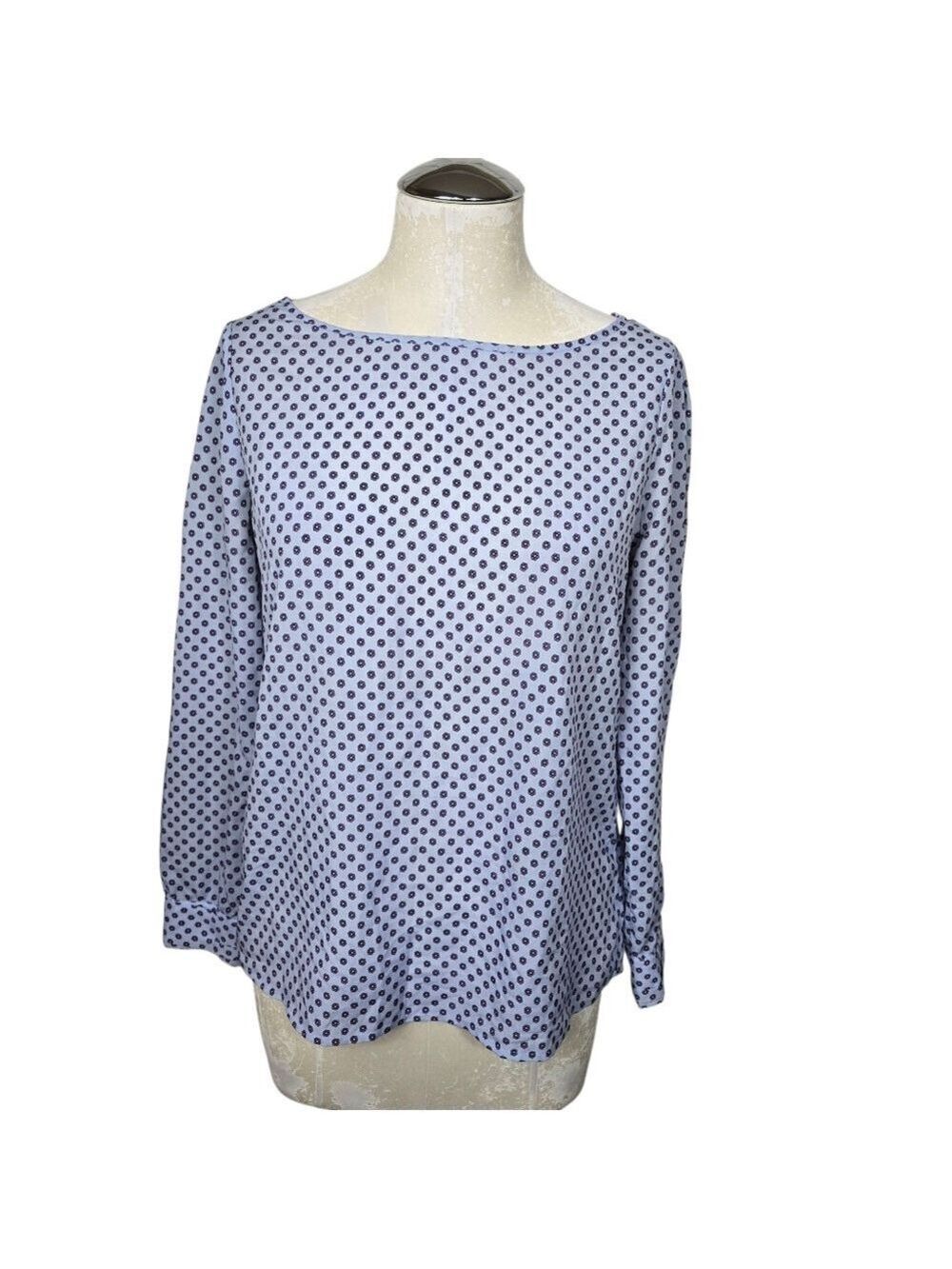 Banana Republic Blue Floral Blouse Long Sleeves S
